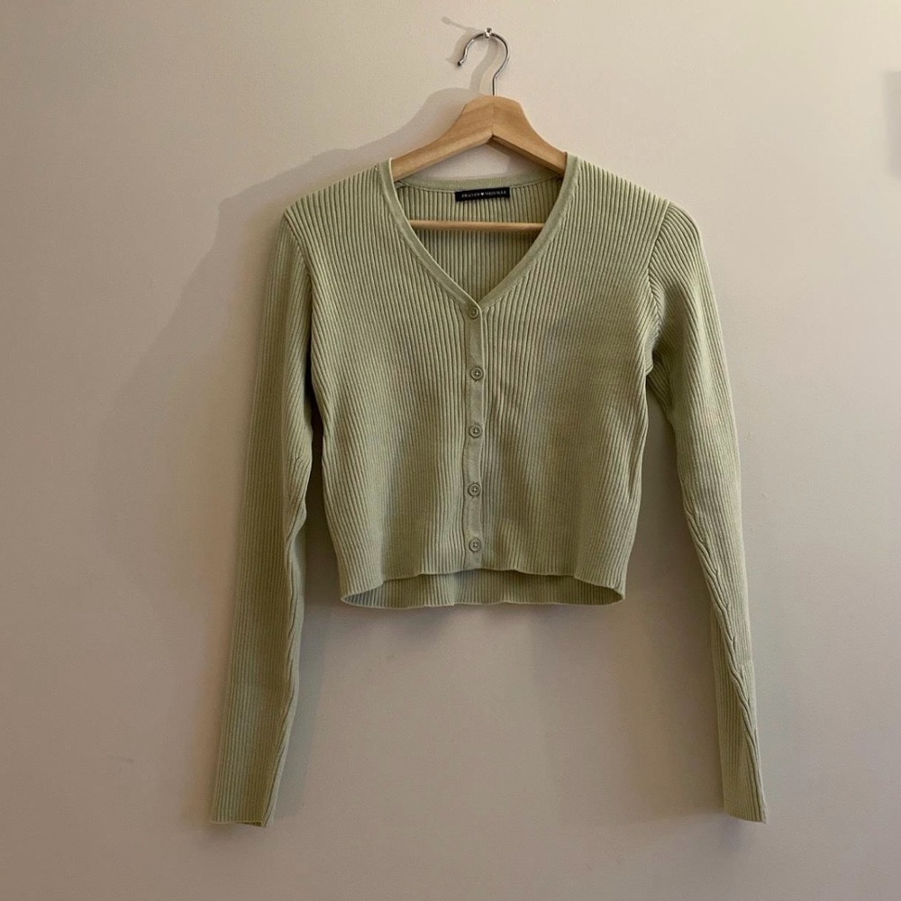 Ribbed Light Green Brandy Melville Sweater